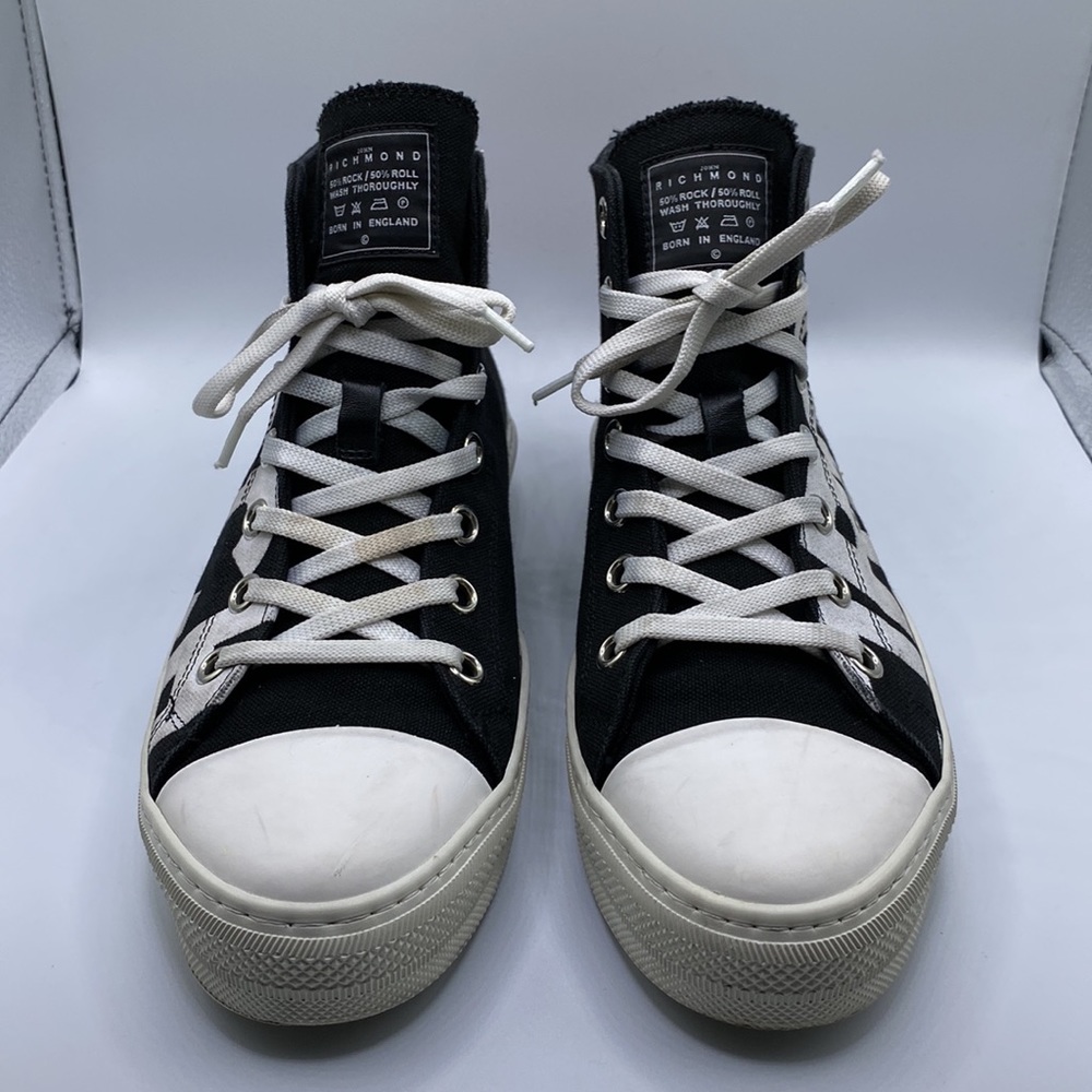 John Richmond 50% Rock / 50% Roll Born in England Hightop Sneaker Size 8 - Picture 2 of 12